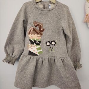 Mayoral Gray Dress with Cute Graphic